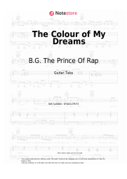 Sheet music, chords B.G. The Prince Of Rap - The Colour of My Dreams