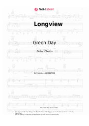 Sheet music, chords Green Day - Longview