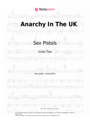 Sheet music, chords Sex Pistols - Anarchy In The UK