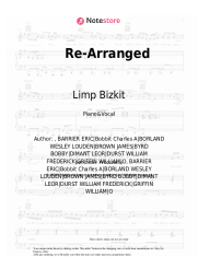 Sheet music, chords Limp Bizkit - Re-Arranged