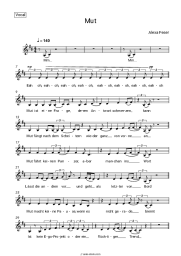 Sheet music, chords Alexa Feser - Mut