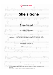 Sheet music, chords Steelheart - She's Gone