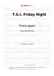Sheet music, chords Travis Japan - T.G.I. Friday Night