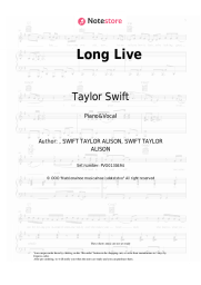 Sheet music, chords Taylor Swift - Long Live