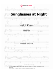 Sheet music, chords Heidi Klum - Sunglasses at Night