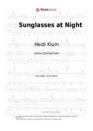 Sheet music, chords Heidi Klum - Sunglasses at Night