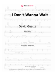 Sheet music, chords David Guetta, OneRepublic - I Don't Wanna Wait