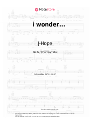 Sheet music, chords J-Hope, Jung Kook - i wonder...