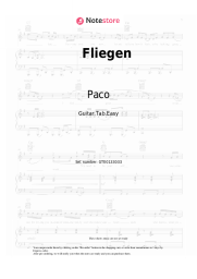Sheet music, chords Paco - Fliegen