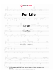 Sheet music, chords Kygo, Zak Abel, Nile Rodgers - For Life