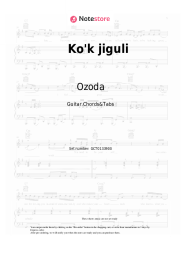 Sheet music, chords Ozoda - Ko'k jiguli