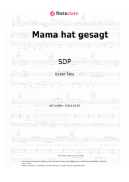 Sheet music, chords SDP, Sido, Esther Graf - Mama hat gesagt