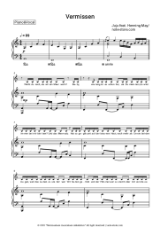 Sheet music, chords Juju, Henning May - Vermissen