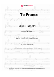 Sheet music, chords Mike Oldfield, Maggie Reilly - To France
