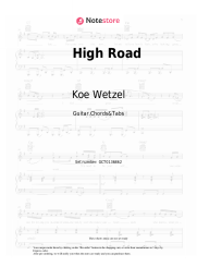 Sheet music, chords Koe Wetzel, Jessie Murph - High Road