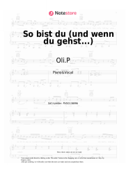 Sheet music, chords Oli.P - So bist du (und wenn du gehst...)