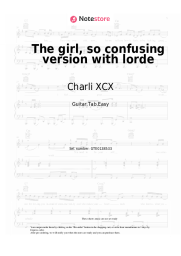 Sheet music, chords Charli XCX, Lorde - The girl, so confusing version with lorde