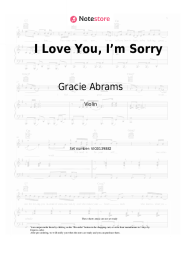 Sheet music, chords Gracie Abrams - I Love You, I’m Sorry