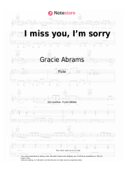 Sheet music, chords Gracie Abrams - I miss you, I’m sorry