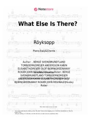 Sheet music, chords Röyksopp - What Else Is There?