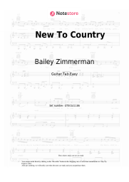 Sheet music, chords Bailey Zimmerman - New To Country