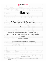 Sheet music, chords 5 Seconds of Summer - Easier