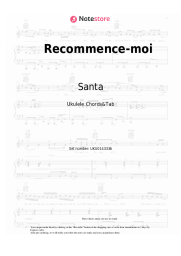 Sheet music, chords Santa - Recommence-moi