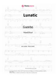 Sheet music, chords Gazebo - Lunatic