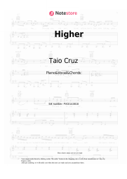 Sheet music, chords Taio Cruz, Kylie Minogue - Higher
