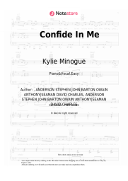 Sheet music, chords Kylie Minogue - Confide In Me