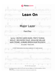 Sheet music, chords Major Lazer, DJ Snake, MØ - Lean On