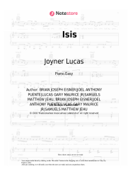Sheet music, chords Joyner Lucas, Logic - Isis