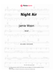 Sheet music, chords Jamie Woon - Night Air