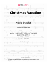 Sheet music, chords Mavis Staples - Christmas Vacation
