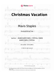 Sheet music, chords Mavis Staples - Christmas Vacation