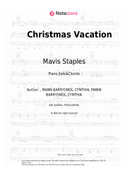 Sheet music, chords Mavis Staples - Christmas Vacation
