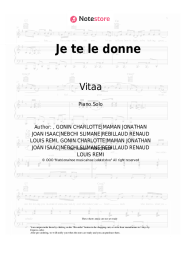 Sheet music, chords Vitaa, Slimane - Je te le donne