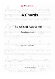 Sheet music, chords The Axis of Awesome - 4 Chords