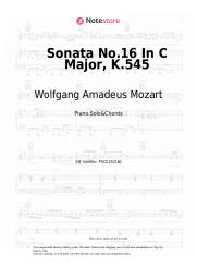 Sheet music, chords Wolfgang Amadeus Mozart - Sonata No.16 In C Major, K.545