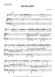 Sheet music, chords Die Firma - Die Eine 2005