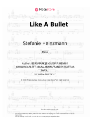 Sheet music, chords Stefanie Heinzmann - Like A Bullet