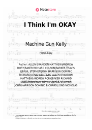 Sheet music, chords Machine Gun Kelly, Yungblud, Travis Barker - I Think I'm OKAY