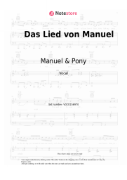 Sheet music, chords Manuel & Pony - Das Lied von Manuel
