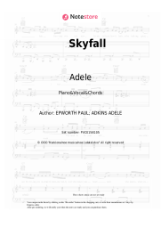 Sheet music, chords Adele - Skyfall