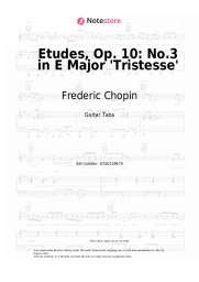 Sheet music, chords Frederic Chopin - Etudes, Op. 10: No.3 in E Major 'Tristesse'