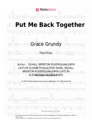 Sheet music, chords Grace Grundy - Put Me Back Together