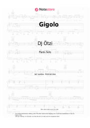 Sheet music, chords DJ Ötzi - Gigolo