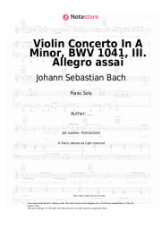 undefined Johann Sebastian Bach - Violin Concerto In A Minor, BWV 1041, III. Allegro assai