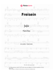 Sheet music, chords Juju, Xavier Naidoo - Freisein