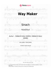 Sheet music, chords Sinach - Way Maker